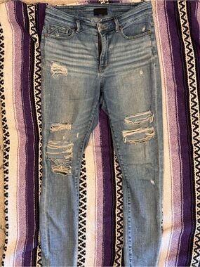 Buckle Light Blue Ripped Skinny Jeans